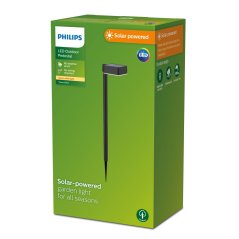 Záhradná Solárna lampa LED 1,5 W 200 lm 2700 K čierna Vynce Philips