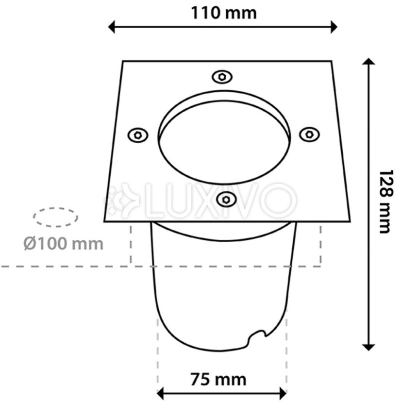 Zapustené GU10 IP67 IK09 štvorcové CATIO 2 LUMILED