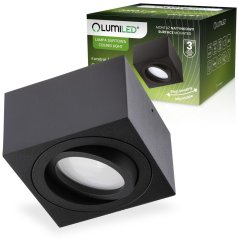 Nadomietkové halogénové svietidlo spot tuba pohyblivé štvorcové čierne 50mm AMAT-S LUMILED