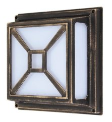 Záhradné LED nástenné svietidlo DARIUS 2xE27 IP54 Plafond Square Antique Gold RABALUX