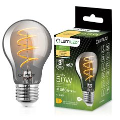 LED žiarovka A60 E27 6W = 50W 660lm 2200K Warm 360° Filament Smoked LUMILED Smokey