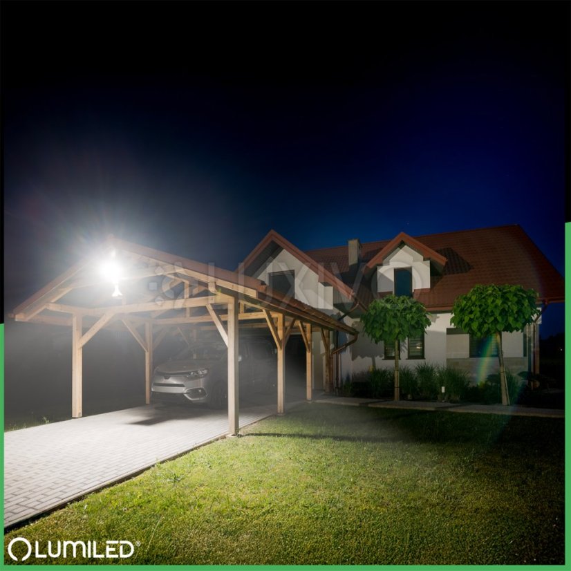 LED reflektor ZUNA2 20W 1800lm 4000K IP44 Black Senzor pohybu LUMILED