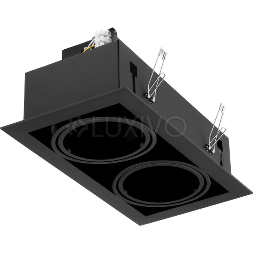 Halogénové svietidlo na zapustenie 2x GU10 ES111 obdĺžnik čierna CANIS LUMILED