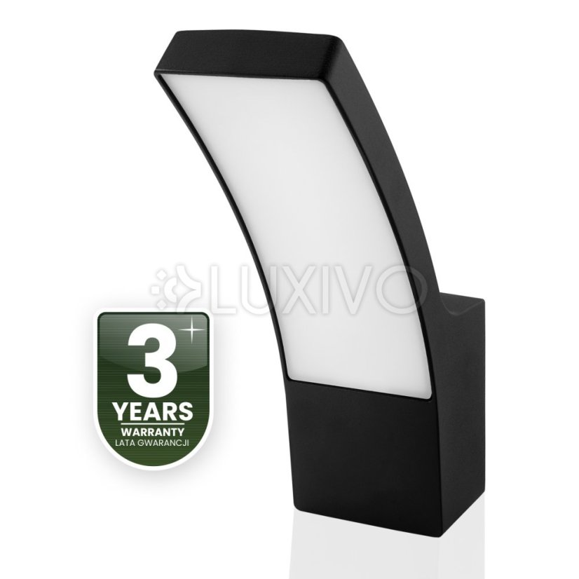 LED vonkajšie nástenné svietidlo čierne Nástenné svietidlo 10W 4000K IP44 LOGIA LUMILED