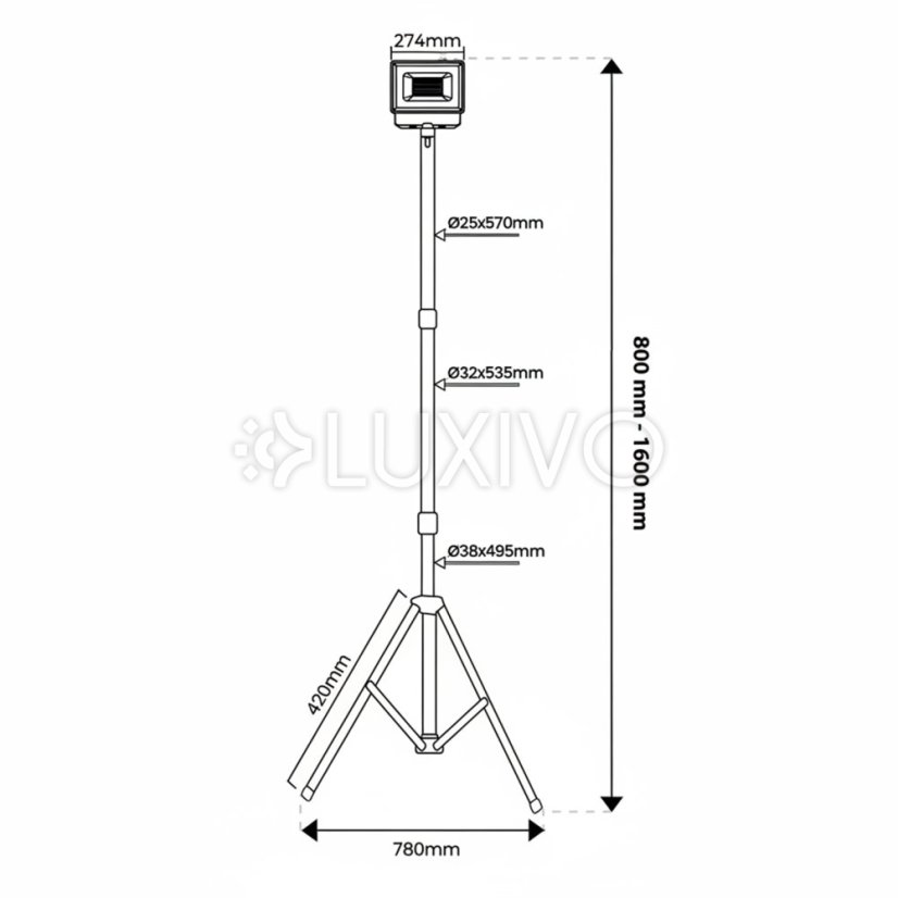 Reflektor LED HALOGÉNOVÝ lampa 1X100W na statíve GLAREX 4000K LUMILED