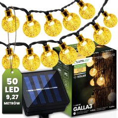 Solárne záhradné girlandy Solárne svetlá 50x LED žiarovka Balkónové gule 9m GALLA3 LUMILED