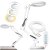 LED stolová lampa 8W CCT kresliarská 3x zväčšovacie sklo lupa LUCA 2 biela LUMILED