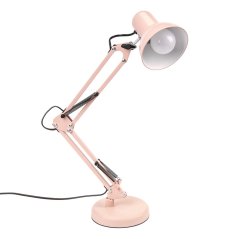 Stolová kresliarska lampa E27 TOBI pastelová ružová Lumiled s úchytom na dosku