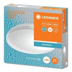 LED stropný plafón 24W 1800lm 4000K neutrálny IP44 biely so zvukovým senzorom stropný Ledvance