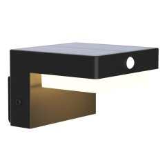 Nástenná solárna vonkajšia lampa 4,5W 400lm 4000K Neutral Black IP44 Mali Sanico Goldlux