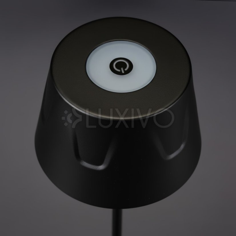 Stojacia záhradná lampa LED dekoratívna stolová nočná USB stmievateľná dotyková čierna FIORA LUMILED