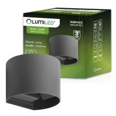 Záhradné nástenné svietidlo LED G9 nastaviteľné okrúhle hore dole grafitové PYXIS LUMILED