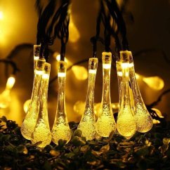 Solárny závesný veniec 20 LED slzičiek záhradná lampa 580 cm sople teplá farba