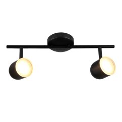 Stropné/stenové svietidlo nastaviteľné 8,4W LED RAWI 2 čierne 3000K GOLDLUX (Polux)