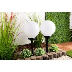 Solárna záhradná lampa LED 6500K IP44 30cm - biela guľa ATRIS LUMILED