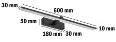 Svietidlo nad zrkadlo VENUS LED kúpeľňové nástenné svietidlo 12W 840lm čierne neutrálne 60 cm
