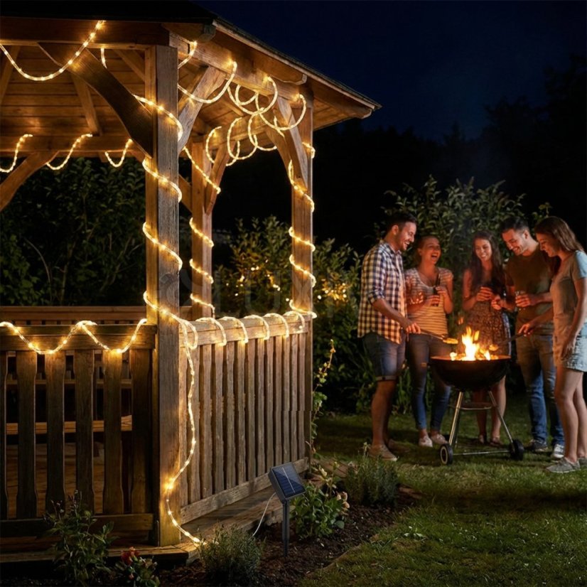Girlanda solárna záhradná 100x LED dekoračná 11, 9m had 3000K teplá DALEN LUMILED