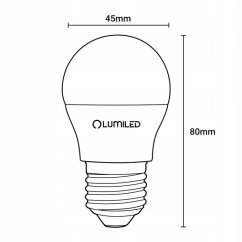 LED žiarovka E27 guľa P45 10W = 75W 1055lm 3000K teplá 180° LUMILED