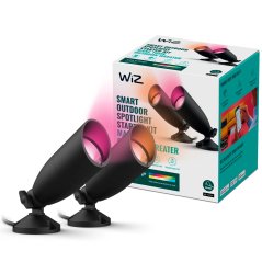 2x LED záhradné reflektory 10W 540lm 2700-5000K RGB + TW Black Smart SMART WiFi Bluetooth App WiZ