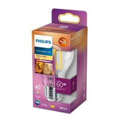 LED žiarovka E27 A60 5,9W = 60W 806lm 2700 Warm Filament PHILIPS Stmievateľná