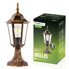 Záhradné svietidlo Vonkajšia lampa E27 Nízke tienidlo 40cm Patina BELLIS LUMILED
