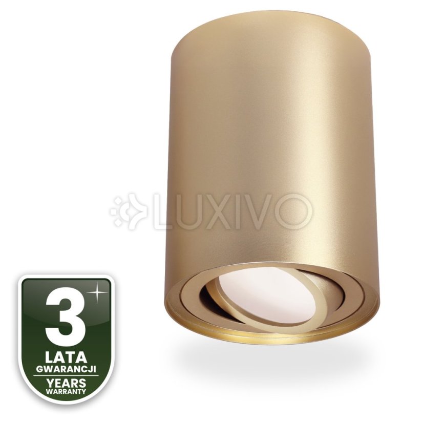 Nástenné svietidlo halogénové bodové tuba pohyblivé okrúhle zlaté 115mm AMAT-L