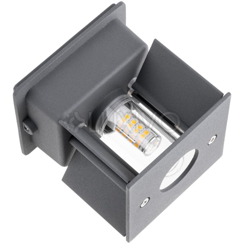 Záhradné nástenné svietidlo LED G9 nastaviteľné zhora nadol Graphite PYXIS LUMILED