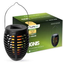 LED solárne záhradné závesné svietidlo IGNIS Flame IP44 1800K LUMILED