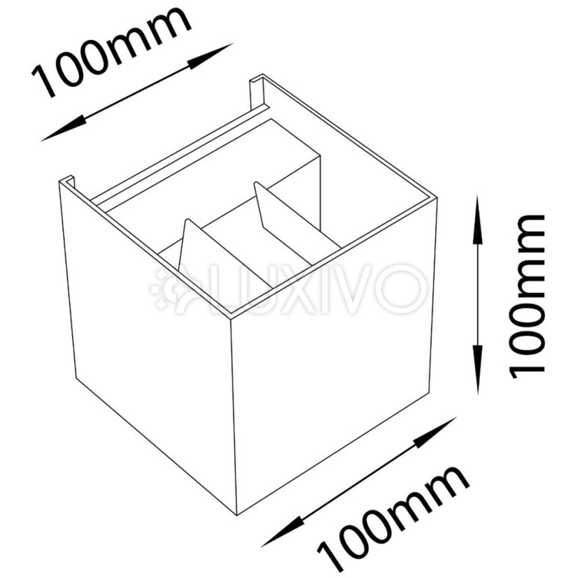 LED fasádne nástenné svietidlo 2x3W 4000K Nastaviteľné zhora nadol Čierna PICEA LUMILED