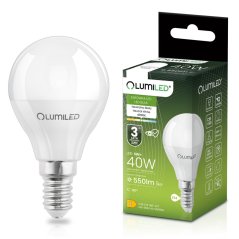 Žiarovka LED E14 guľa P45 5W = 40W 550lm 4000K neutrálna 180° LUMILED