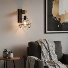 Nástenné svietidlo E27 čierna zlatá VIGO Sanico Goldlux