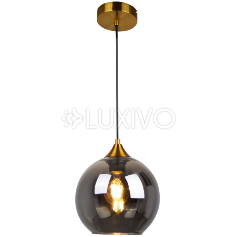 Lampa stropná závesná záves E27 zlatá sivá Damar Sanico Goldlux