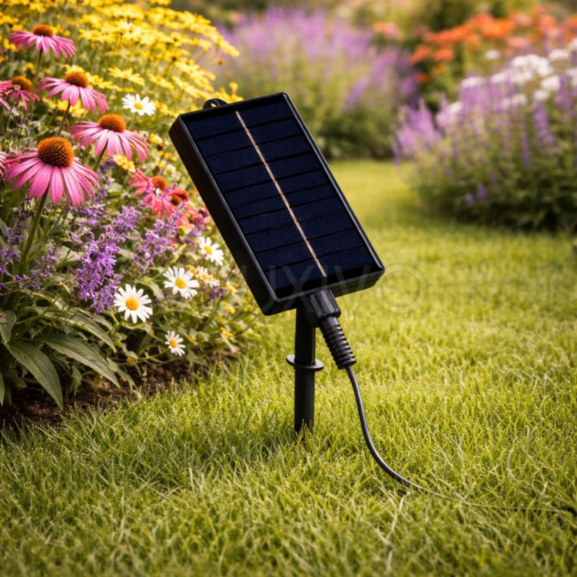 Záhradná solárna girlanda 15x LED dekoračné žiarovky 11, 58m 2200K teplá + diaľkový ovládač ALAVAS LUMILED