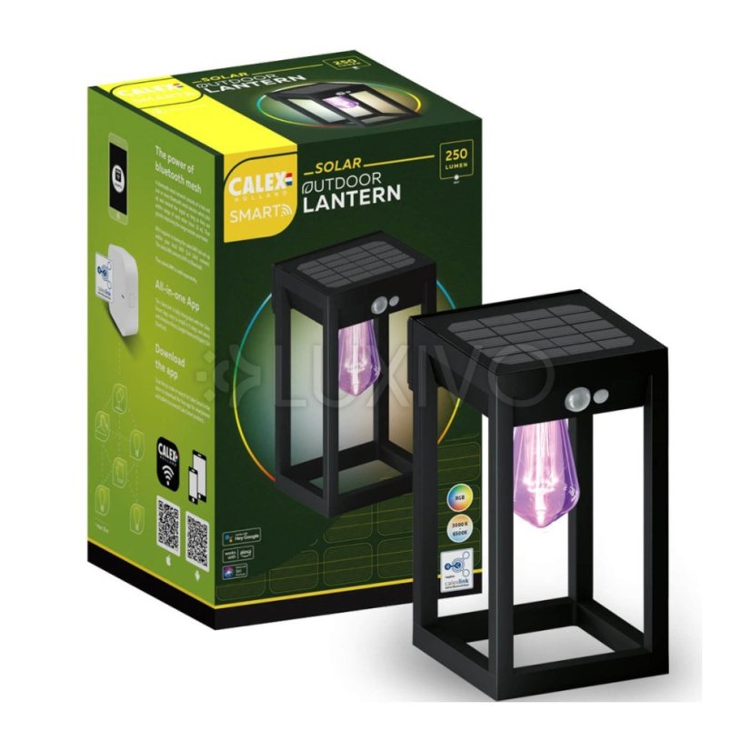Solárna záhradná lampa LED RGB + CCT Bluetooth MESH Smart TUYA CALEX