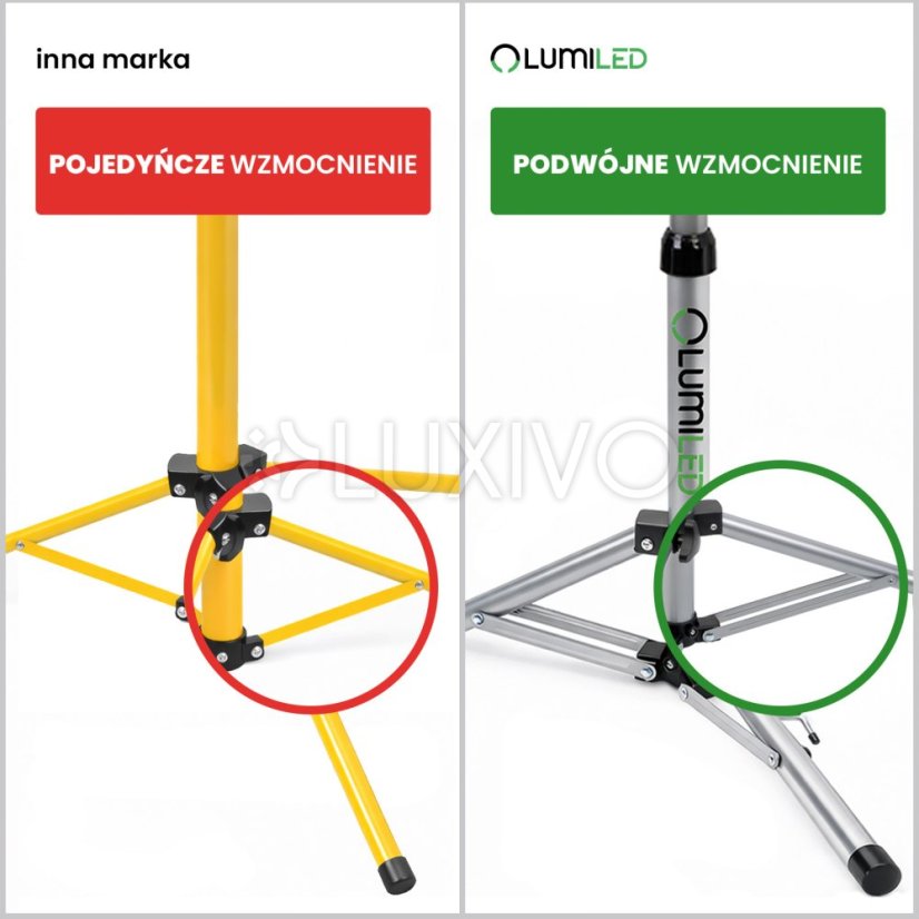 Reflektor LED HALOGÉNOVÝ lampa 1X100W na statíve GLAREX 4000K LUMILED