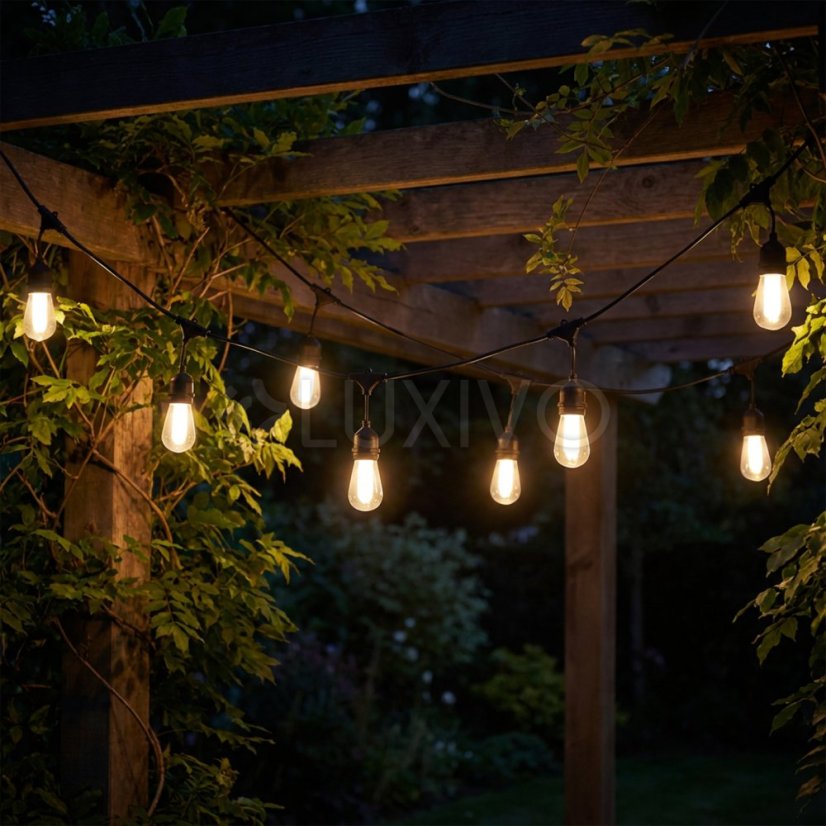 Solárna záhradná girlanda 15x LED plameň dekoratívne svetielka 15m 1800K teplá FLAME LUMILED