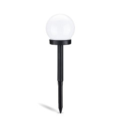Solárna záhradná lampa LED ATRIS Drive-in - biela guľa - 10 cm - LUMILED
