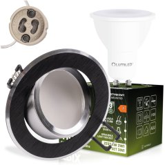 Zapustené svietidlo halogénové okrúhle pohyblivé TRIX 3v1 GU10 6W 3000K čierna LUMILED