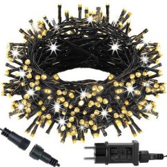 Vianočná led svetelná reťaz vonkajšia FLASH - na spájanie - 300led - 15m - teplá biela / studená biela