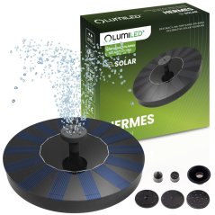LED HERMES Solárna záhradná fontána plávajúca s čerpadlom 180l/h LUMILED