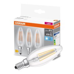 3PAK LED žiarovka E14 B40 4W = 40W 470lm 4000K Neutrálne 320° vlákno pätice OSRAM