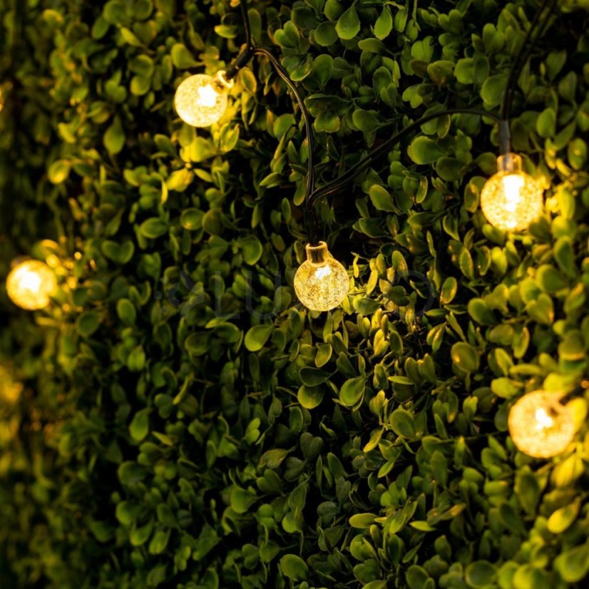 Solárne záhradné girlandy Solárne svetlá 100x LED žiarovka Balkónové gule 16m 3000K GALLA3 LUMILED