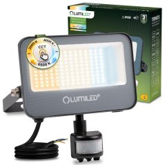 LED reflektor TRINOX 30W 3300lm CCT IP65 sivý so senzorom pohybu a súmraku LUMILED