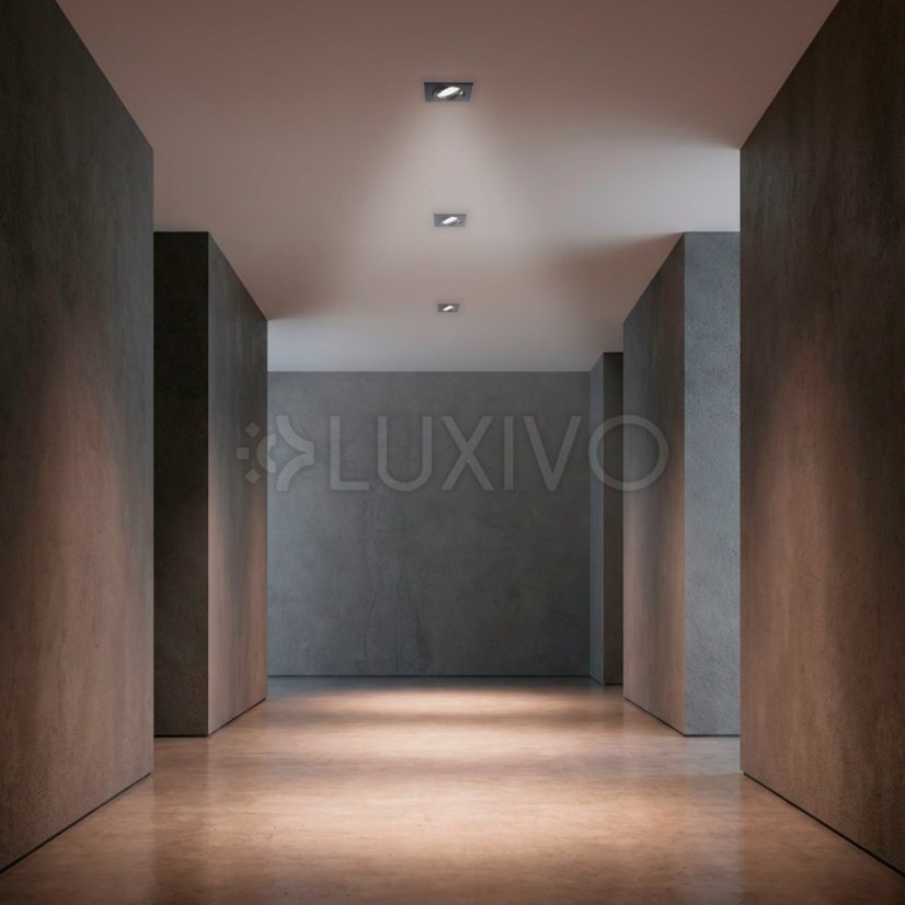 Zapustené svietidlo halogénové pohyblivé štvorcové PICTOR čierna plech MR16 GU10 Lumiled