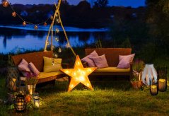 Solárne LED svietidlo Závesné svietidlo LAMPION biele LED 34 cm teplé