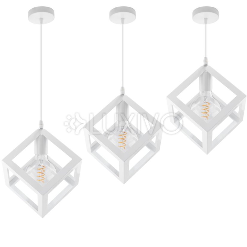 TALUS geometrické štvorcové závesné svietidlo ZWIS pre LED biela 1x E27 LUMILED