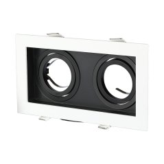 Bodové stropné svietidlo 2xGU10 Square biela/čierna VT-886 V-TAC