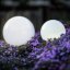 Solárna záhradná lampa LED 6500K IP44 25cm zapichovacia zemná biela guľa ATRIS LUMILED