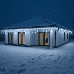 Vianočná led svetelná záclona na spájanie vonkajšia flash - 500led - 20m - studená biela / studená biela