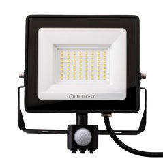 LED reflektor ZUNA2 50W 4500lm 6500K IP44 Black Senzor pohybu LUMILED